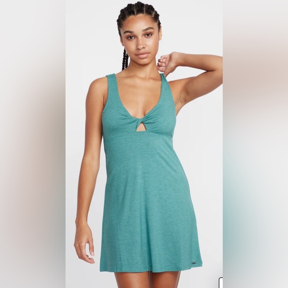 Volcom Jade Desert Bunnie green Keyhole Mini skater look reversible Dress sizeXS - Picture 8 of 9